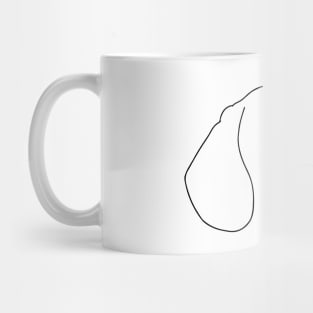 Dog Ears line Art Drawing - Dog Black Line Art Mug